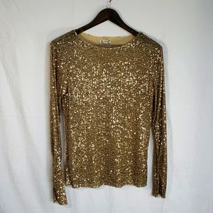 Intimately Free People Gold Rush Long Sleeve Top Size L.